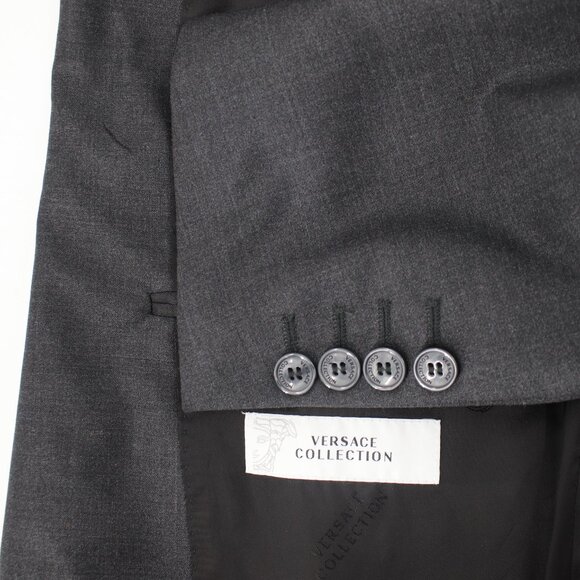 Versace Collection Sport Coat Mens 42 Wool Blend Single Breasted Two Button gray